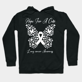 Hope For A Cure Butterfly Gift 3 Lung cancer Hoodie